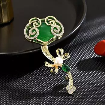 Брошь Ruyi женская, высококачественная, изысканная, жемчужная, темпераментная брошь, высококачественная, легкая, роскошная, булавка, аксессуары для пальто, подарок красный