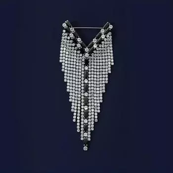 Брошь с бахромой из ярких бриллиантов, роскошная женская брошь из кристаллов, легкий роскошный нишевый дизайн, аксессуары для костюма