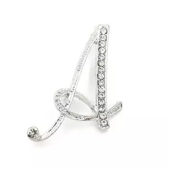 Брошь с буквами, аксессуары, булавка, брошь из сплава, модный английский корсажный костюм, инкрустированная водой с бриллиантами A золотой