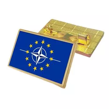 Брошь с флагом НАТО и Альянса Североатлантического договора, 2,5 * 1,5 см, ПВХ с покрытием из сплава