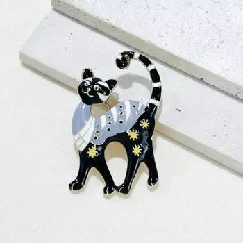 Брошь с капающей кошкой для мужчин и женщин, мультяшные милые животные, аксессуары для одежды, корсаж, шелковый шарф, пряжка, одежда, анти-световая булавка