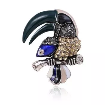 Брошь с капающим дятлом, брошь со стразами, брошь с цирконами, брошь в виде животного из мультфильма, металлическая булавка