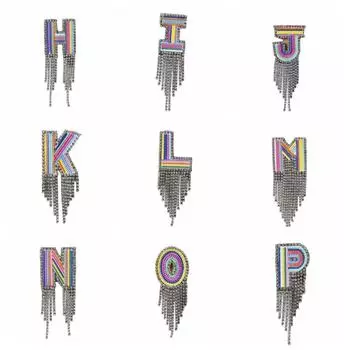 Брошь с кисточкой в виде буквы AZ со стразами Креативная буква, украшение в виде прищепки S