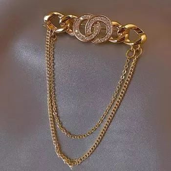 Брошь с кисточкой в виде двойного кольца, модная пряжка, защищающая от света, изысканные аксессуары высокого класса