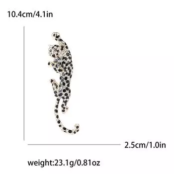 Брошь с леопардовым принтом из сплава и страз, изысканная, высокого класса, для мужского и женского костюма, корсаж, ювелирное украшение