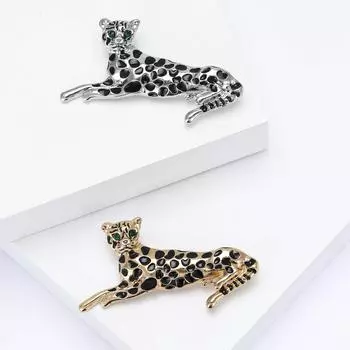 Брошь с леопардовым принтом из высококачественного сплава, персонализированная креативная брошь для мужского и женского костюма, корсаж, ювелирное украшение