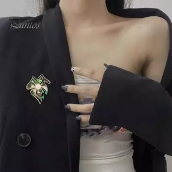 Брошь с полым листом, легкая, роскошная, тонкая работа, не выцветает, удобная в ношении, корсаж, ниша, аксессуары для костюма, булавка золотистый