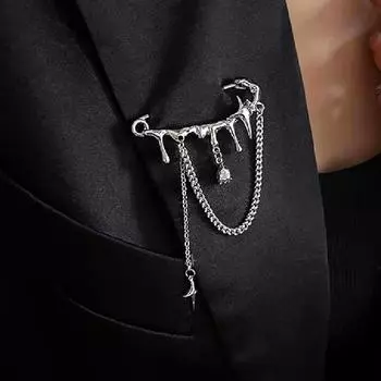 Брошь с жидкой бахромой, нишевый дизайн, простая и нежная персонализированная брошь, модные аксессуары для костюмов в стиле хип-хоп класса люкс