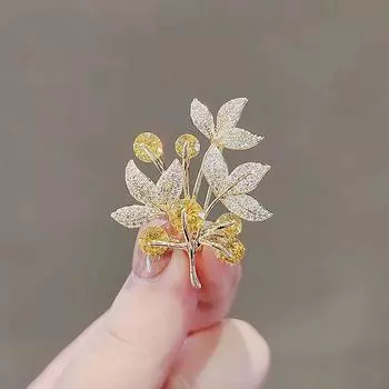 Брошь «Счастливое дерево» Новогодняя булавка для женской одежды Аксессуары Антибликовая пряжка для воротника Креативная брошь