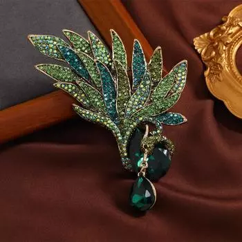 Брошь со стразами Павлин Феникс Булавка Ветровая Преувеличение Женское Модное Пальто Куртка Корсаж