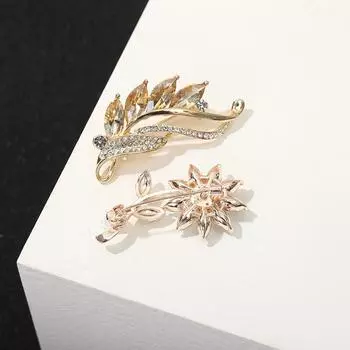 Брошь со стразами, светлый цветок со стразами, позолоченный, серебряный, жемчужный, корсаж, женский, антибликовый сплав, значок