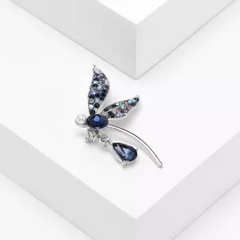 Брошь со стразами в виде стрекозы, ослепительная булавка на лацкане, антиэкспозиционное пальто, аксессуары для костюма золотистый