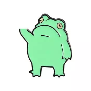 Брошь Талос, забавная брошь в стиле аниме из сплава, милая брошь в виде лягушки, мультяшного животного для детей зелёный