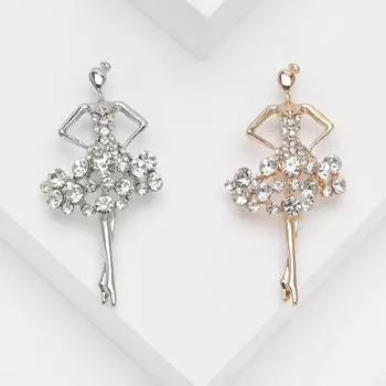Брошь Танцующая девушка из сплава со стразами, эксклюзивный женский костюм, пальто, корсаж, ювелирные изделия, булавка