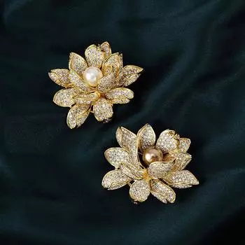 Брошь «Темпераментный лотос», женская роскошная брошь, булавка в виде цветка года, аксессуары