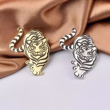 Брошь тигра для дам, темпераментный костюм, аксессуары, ретро-брошь тигра, булавка золотой