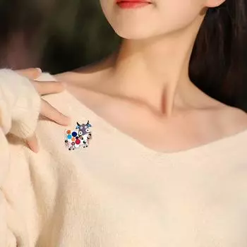 Брошь унисекс со стразами, инкрустированная знаками зодиака, корова, крупный рогатый скот, подарки на Новый год D