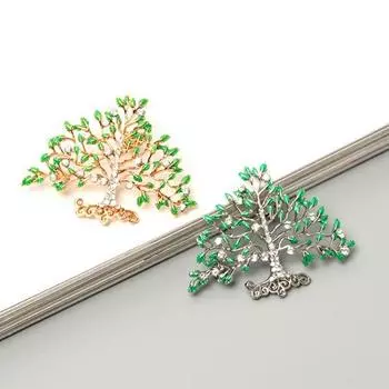 Брошь унисекс в форме дерева со стразами, нержавеющая противоскользящая сумка, костюм, воротник пальто, шляпа, шарф, украшение, булавка для одежды, украшения для одежды для свиданий, выпускного вечера серебряный