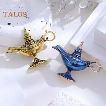 Брошь унисекс в стиле ретро, экзотический стиль, лампа арабского бога, глазурованная эмаль, противоскользящая сумка на плечо, воротник, защита от воздействия, булавка, шляпа, булавка для одежды, одежда для выпускного вечера жёлтый