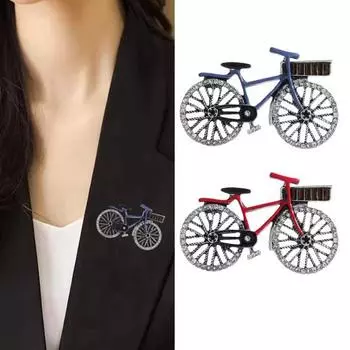 Брошь унисекс в стиле ретро, вставка со стразами, индивидуальный стиль, противоскользящая сумка, воротник пальто, шляпа, шарф, украшение красный