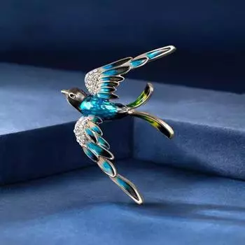 Брошь «Возвращение ласточки», женская роскошная эмалевая брошь в виде животного, аксессуары для пальто Niche Design Sense