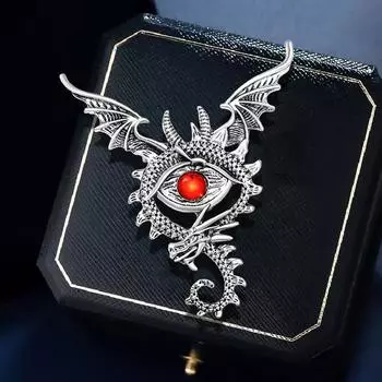 Брошь в стиле ретро «Глаз дьявола», высококачественный женский индивидуальный аксессуар для ниши серый