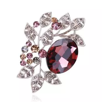 Брошь в стиле ретро, простая блестящая имитация кристалла, значок из сплава, булавка, аксессуары, темпераментное пальто, корсаж зелёный