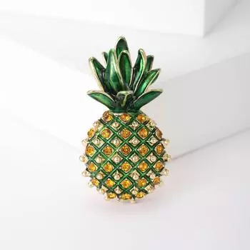 Брошь в виде ананаса из сплава, модная и милая универсальная булавка-украшение