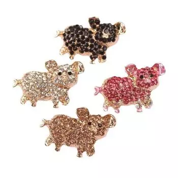 Брошь в виде бриллиантовой свиньи, модная одежда, универсальные женские аксессуары для корсажа розовый