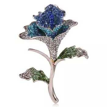 Брошь в виде бутона розы с бриллиантами, высококачественная, темпераментная, противоослепляющая, шелковая пряжка для шарфа, ювелирная булавка красный