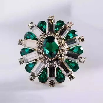 Брошь в виде цветка из кристаллов, женская, ретро, элегантная, овальная, брошь, булавка, аксессуары для пальто белый