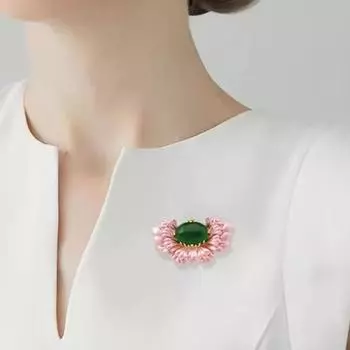 Брошь в виде цветка магнолии в китайском стиле, элегантный цветочный металлический значок, брошь в виде цветка Haitang для женщин style 1