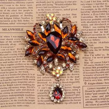 Брошь в виде цветка со стразами, элегантный свитер, кардиган, пальто, деловой костюм, булавка с лацканами, женские модные украшения, подарок, аксессуары для одежды серебряный