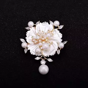Брошь в виде цветка вишни, женская, легкая, роскошная, высокого класса, корсаж из ракушек, изысканные и элегантные аксессуары, вечернее платье, подарок золотой