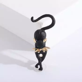 Брошь в виде дикой кошки от Wind Creative Design, простые и универсальные аксессуары для одежды чёрный