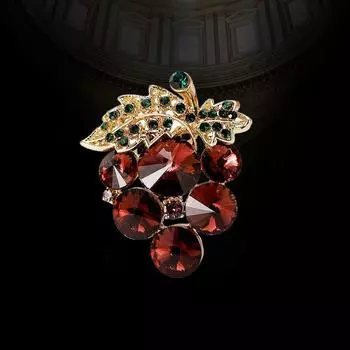 Брошь в виде фиолетового винограда с кристаллами, женственность высшего класса, простая брошь в виде фруктов, булавка Anti-Light, костюм и аксессуары