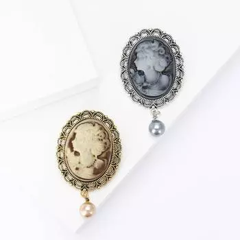 Брошь в виде головы из бисера в стиле ретро из сплава, персонализированная универсальная женская одежда, корсаж, ювелирные изделия, булавка