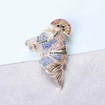 Брошь в виде головы лошади со стразами и радугой, модные украшения в виде диких животных, сумки, пальто, аксессуары красный