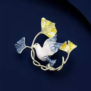 Брошь в виде голубя мира цвета эмали, изысканная женская брошь в виде голубя, модные аксессуары для костюмов в стиле ниши