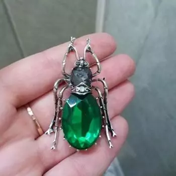 Брошь в виде хрустального жука, модная ретро-брошь в виде жука, игла, насекомое, ювелирные изделия, подарки, одежда, костюм, аксессуары серебряный