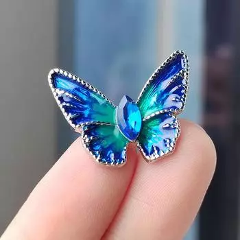 Брошь в виде капающей бабочки, женская ретро-брошь в виде крыла цикады, простая модная брошь на воротник рубашки, эмалевая брошь