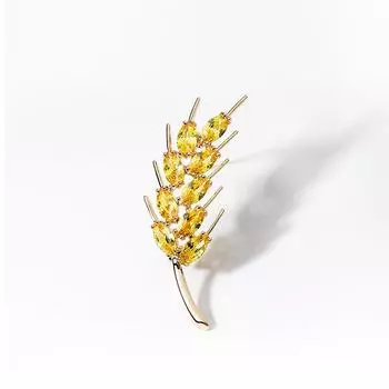 Брошь в виде колоса пшеницы, булавки для воротника, блестящие женские броши, ювелирные изделия в стиле Ins