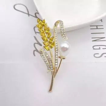 Брошь в виде колоса пшеницы, роскошная женская мода высокого класса, элегантные украшения из броши, сотни аксессуаров золотой