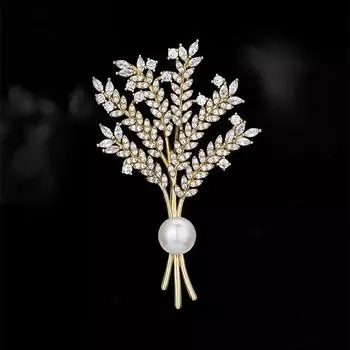 Брошь в виде колоса пшеницы в стиле ретро, роскошная женская брошь в стиле «темперамент», дизайнерская брошь в стиле «ниша», аксессуары для костюмов