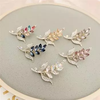 Брошь в виде колоска пшеницы со стразами, темпераментная булавка, антибликовая пуговица, свитер, пальто, платье, аксессуары