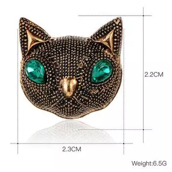 Брошь в виде котенка, нежная леопардовая головка, булавка для блейзера, кардигана, воротника в стиле ретро золотой