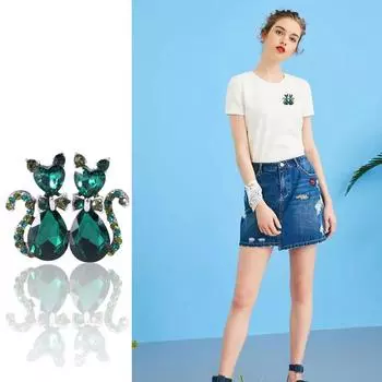 Брошь в виде котенка женская модная милая анти-световая булавка маленькая свежая корсажная синий