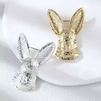 Брошь в виде кролика, винтажный праздничный мультяшный многоцелевой яркий блестящий декоративный подарок, женский значок в виде кролика, значок на костюм, булавка, пасхальное украшение для художественного оформления серебряный