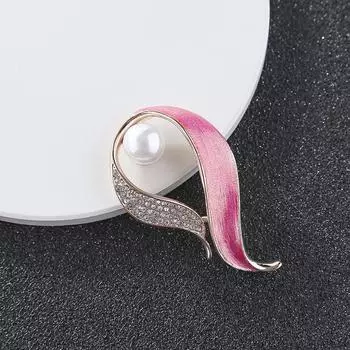 Брошь в виде листа из сплава с каплями масла для женщин, девочек, аксессуары для одежды, булавка для корсажа розового золота