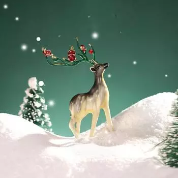 Брошь в виде лося с эмалью, высококачественная женская рождественская нишевая дизайнерская брошь-булавка, аксессуары для осенней и зимней одежды